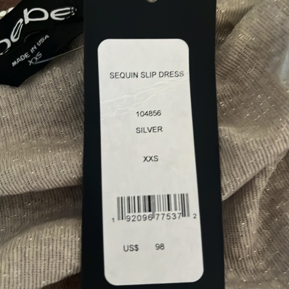 BEBE SILVER SEQUIN DRESS | XXS BUT CAN FIT A SMALL | CLEAR STRAPS | CONDITION👍 - Picture 5 of 5